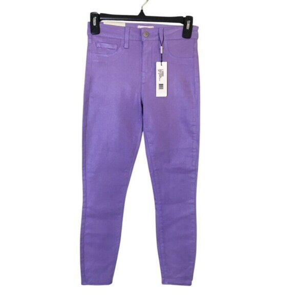 Lagence Jeans Women's Size 24 Lavender Coated Margot Skinny High Rise - Picture 1 of 9